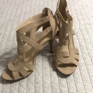 Kelly & Katie Nude Suede Heels